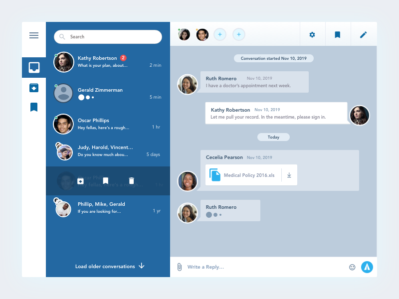 Direct Messaging Desktop App chuckmcquilkin message app messaging app desktop ux design ui