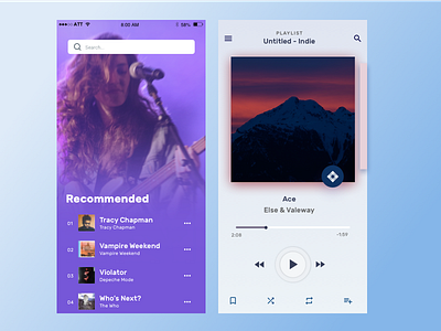 Music Player App Concept app chuckmcquilkin design media player music music app music player player ui ui ux