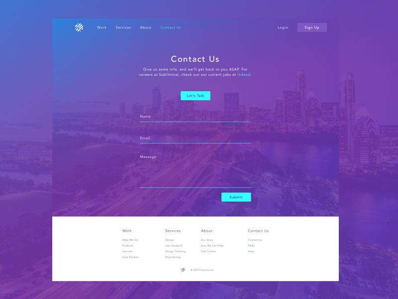 Contact Us Form chuckmcquilkin contact page contact form contact us contact web design ui