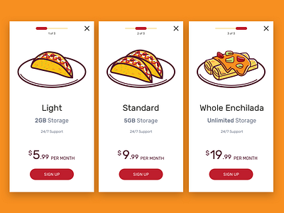 Pricing Page app chuckmcquilkin design enchilada enchiladas price price list price table pricing pricing page pricing plan pricing plans pricing table serious tacos taco tacos ui ux web