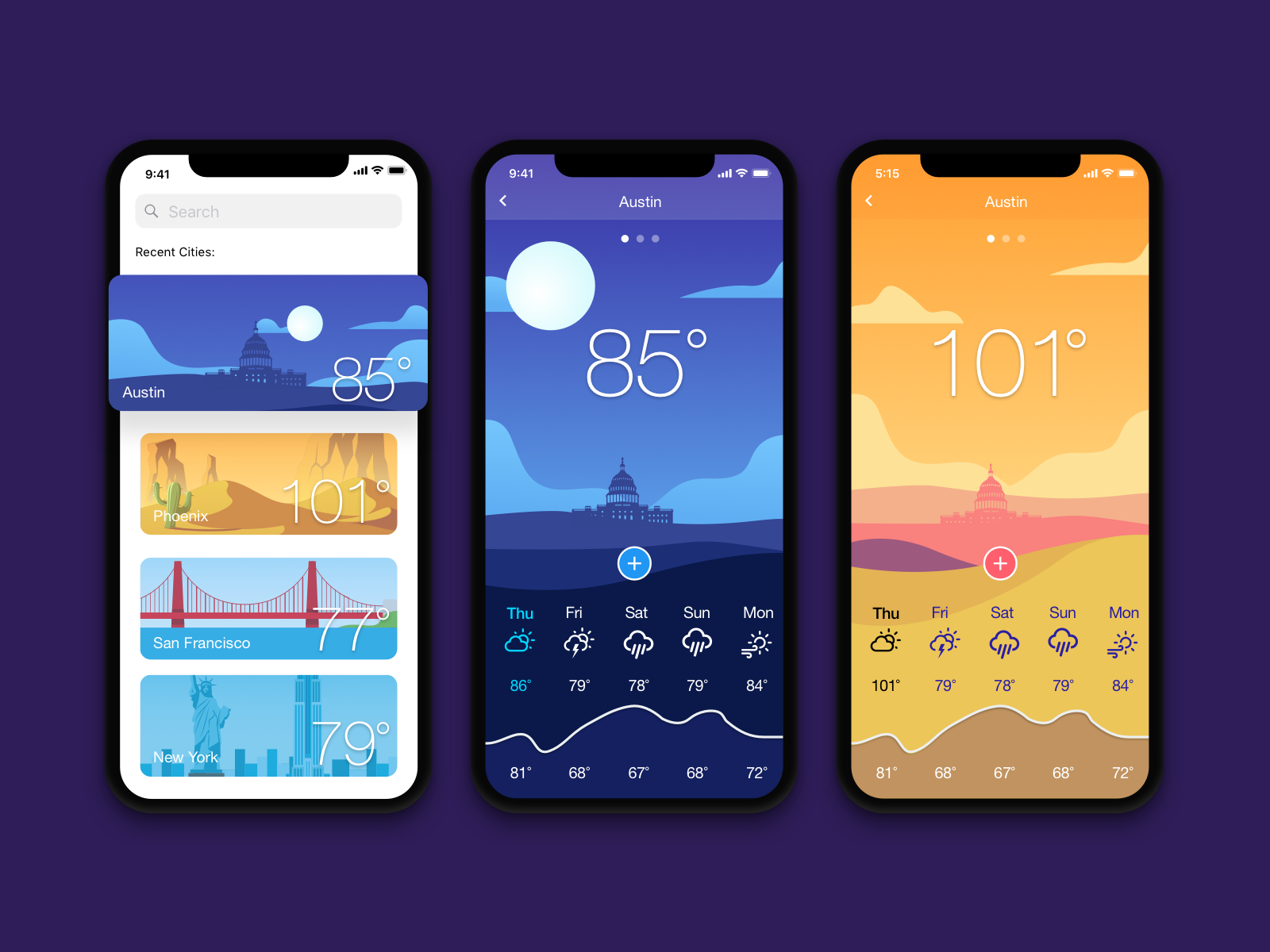 Weather App by InMotion Software on Dribbble