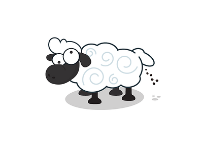 Sheep let loose illustration poop sheep