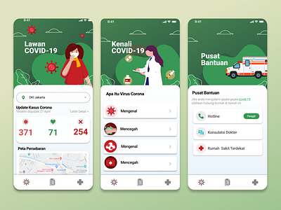Conona Virus Update Mobile Apps Design corona coronavirus indonesia designer mobile app design