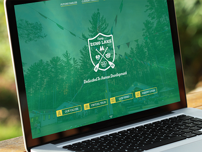 Summer Camp Website + Branding branding clean full screen green summer camp white yellow