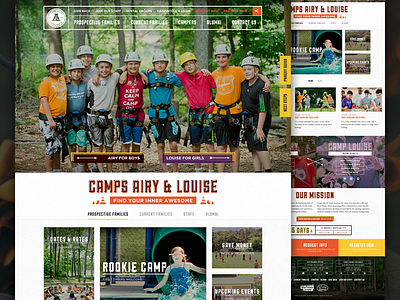 Summer Camp Homepage Rebound camp maryland nature outdoors responsive summer ui user interface