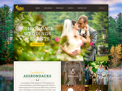 Adirondack Wedding Venue Website adirondacks events lodge nature ui website wedding