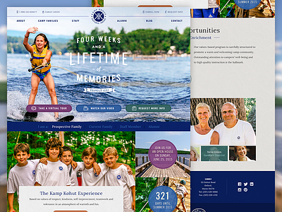 Maine Summer Camp Homepage - Kamp Kohut kids maine new england responsive summer camp ui water website