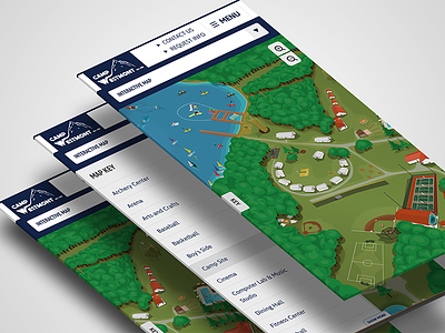 Summer Camp Interactive Map camp illustration interactive map mobile nature user interface