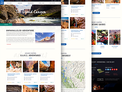 O.A.R.S. - Destination Landing Page creative grand canyon outdoors travel ui ux website