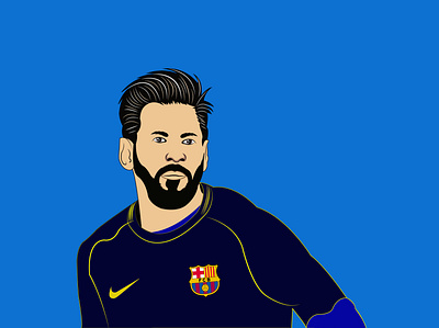 Messi barcelona illustration vector design