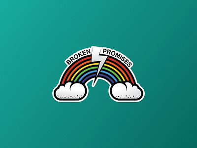 Broken Promises adobe branding branding design colorful colour colours graphic design icon illustraion rainbow sticker stickers vector