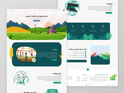 Agricultural - Redesign agricultural analysis data farm farming farsi green landing landing page light mode nature persian tree ui web website