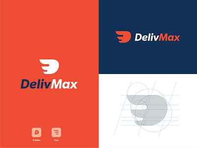 DelivMax app brand branding construction d logo delivery logo logotype tools typography