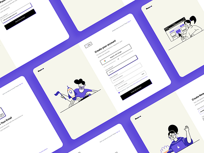 Reaws - Sign up / Login Process account create account illustraion log in login real estate realestate saas sign in sign up signup ui ux