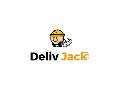 Delivjack brand cartoon delivery illustration logo plumber service