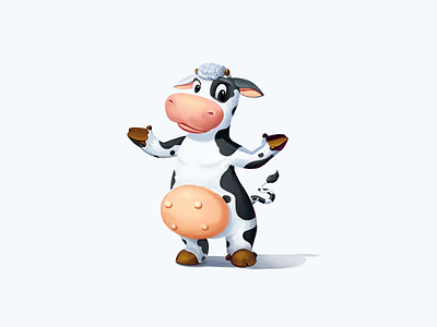 Starmilk Cow cheese concept cow dairy products farm illustration milk