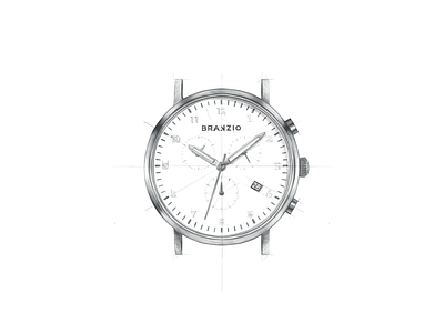 Branzio Chronograph 42.5mm clock concept design dial illustration watch