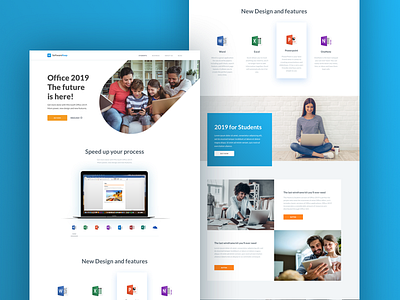 Microsoft Office 2019 business design ecommerce excel interface landing page mac microsoft office office2019 onenote pc powerpoint software student ui ux word