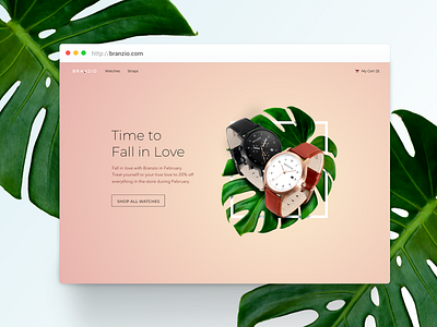 Branzio Valentine's Day clock concept design e comerce e commerce design ecommerce inspiration ui ui ux design ux visual design watch