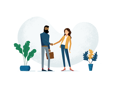 Shaking hands deal Saas illustration