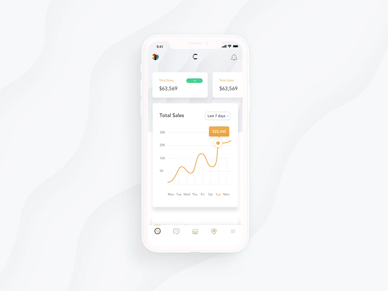 Menu Sales Web App animation chart crm dashboard dashboard ui design menu money motion saas sales typography ui ux