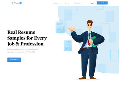 Hero Illustration Resume character design concept design hero hero banner hero section illustration landing page lawyer resume cv resume template saas typography ui web