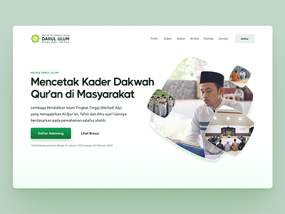 MATAQ Darul Ulum - Hero Landing Page V2 islamic moslem responsive school typ typography ui ux website