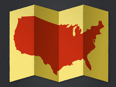 Map america folds map united states usa