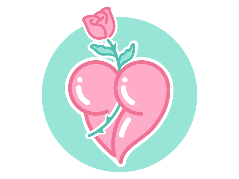 RoseButt animation butt gif heart icon illustration love minimal motion rose valentine vector
