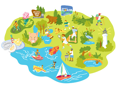 Florida Icons camping design hiking icons illustration illustrator map minimal nature outdoors vector