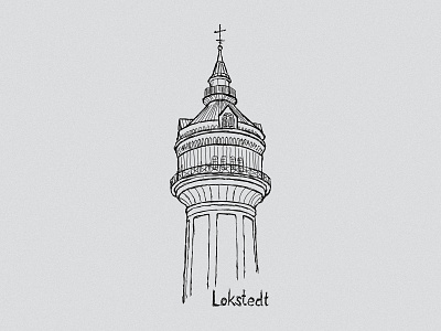 Sketch: Lokstedt water tower building city design hamburg illustration lokstedt sketch tower vector