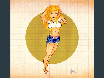 Who likes short shorts? drawing illustration pin up