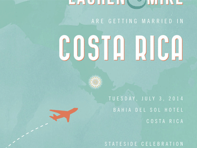 Costa Rica invitation print design save the date