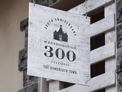 300th Anniversary Logo logo mock up sign typography vintage