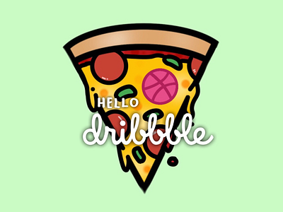 hello, dribbble dribbble food foodillustration hello hellodribbble illustration italianfood pizza pizzaillustration