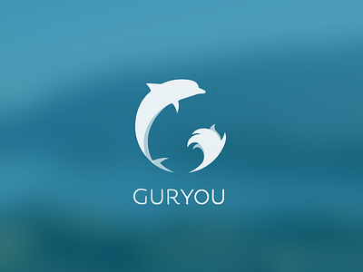 Guryou logo on blue branding design illustration logo minimal typography vector