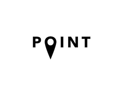 Point avenir circle design icon line location logo mark place point typography word as image