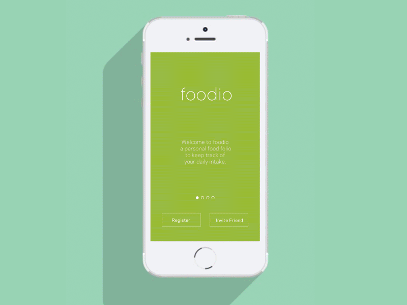 Foodio app design diet food foodio gif health infographic motivation quick social ui