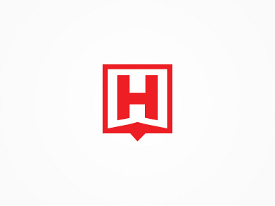 "here" Icon brand design estate here house icon logo mark real red