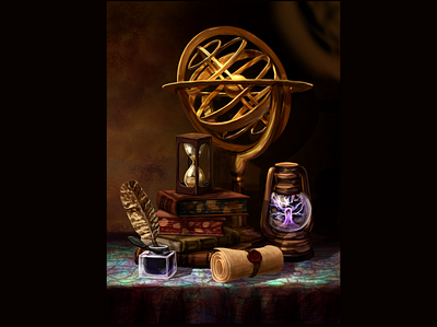 Science astrolabe science still life