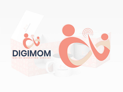 Digimom Logo branding flat illustration logo minimal typography vector