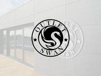 Outlet Swan Logo branding design flat illustration logo minimal vector