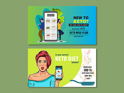 Keto Banner Ads banner ad design illustration vector