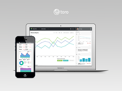 Toro Metrics charts d3 design emai graph interface presentation ui ux web