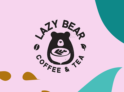 Lazy Bear Logo branding flat illustration logo design logotype