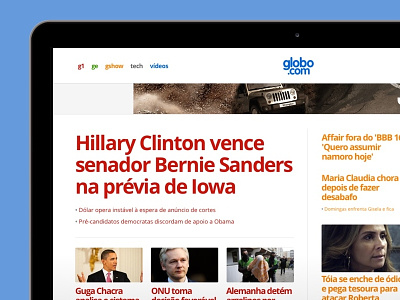 new globo.com homepage clean editorial feed globo home homepage news responsive type