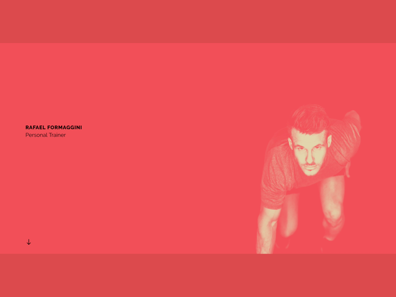 Personal Trainer concept fade in fit personal red scroll trainer ui website