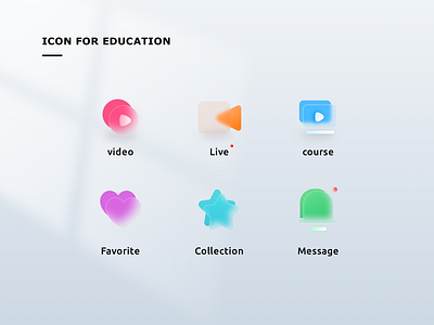 Glass icon for education