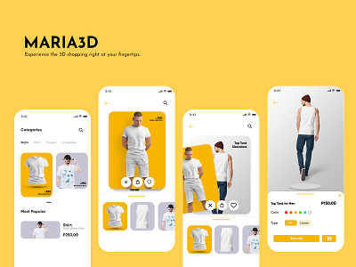 Maria3D — experience 3D shopping 3d app augmentedreality mobile ui shopping uidesign