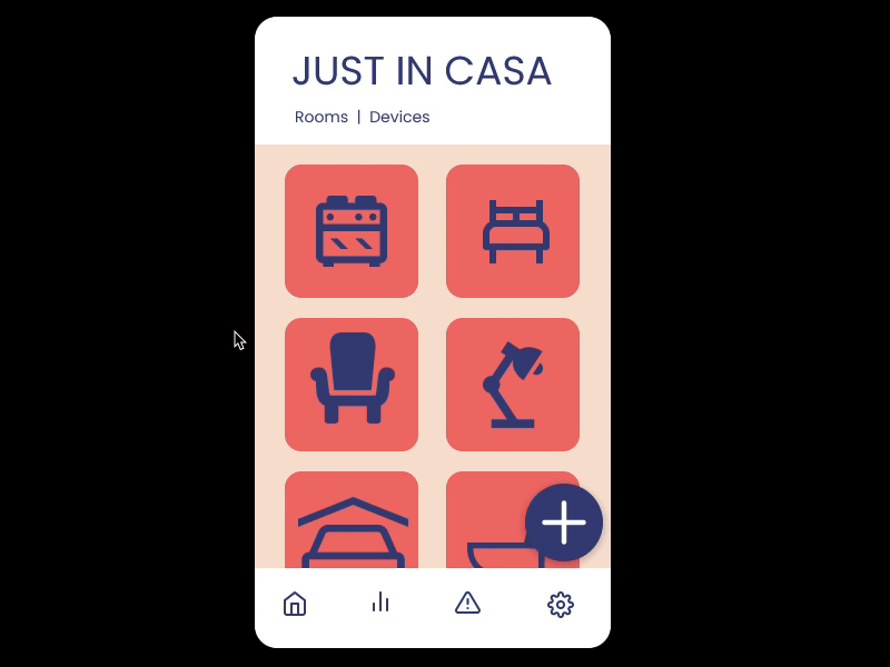 Just In Casa, Home Monitoring System Interface design figma interaction design prototype ui user interface ux